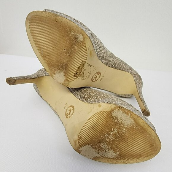 Michael Kors Platform Pumps Gold Shimmer 8.5 - Picture 8 of 8